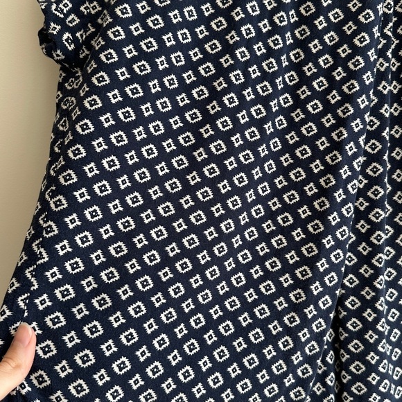 Jachs Girlfriend Diamond Aztec Print Button Down Polo, Large, Navy Blue/White - Picture 12 of 14